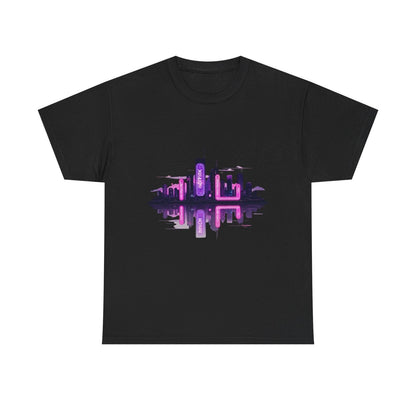 Neon City Reflection Unisex Graphic T-Shirt - AestheticCrateT-Shirt