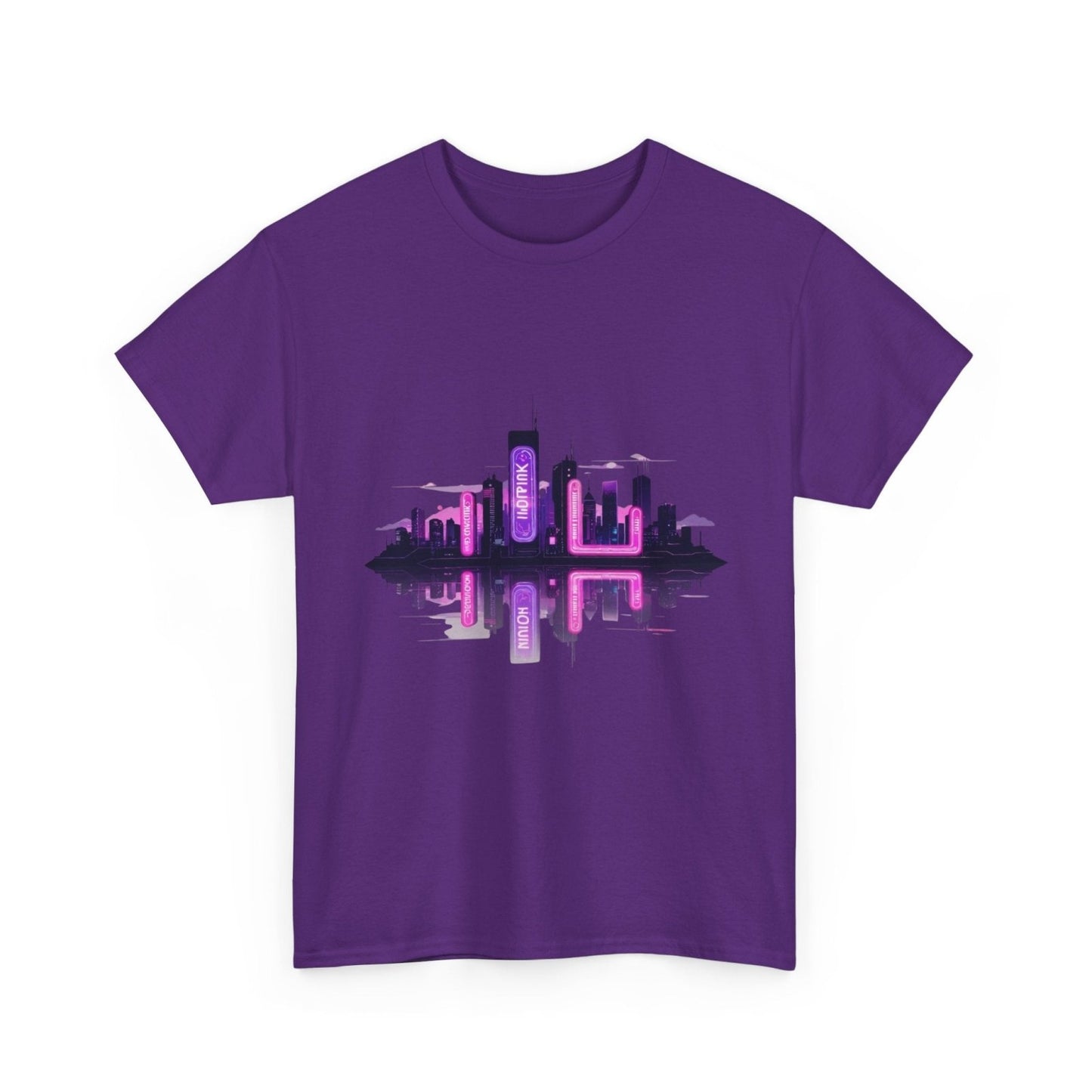 Neon City Reflection Unisex Graphic T-Shirt - AestheticCrateT-Shirt