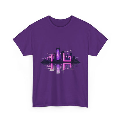 Neon City Reflection Unisex Graphic T-Shirt - AestheticCrateT-Shirt