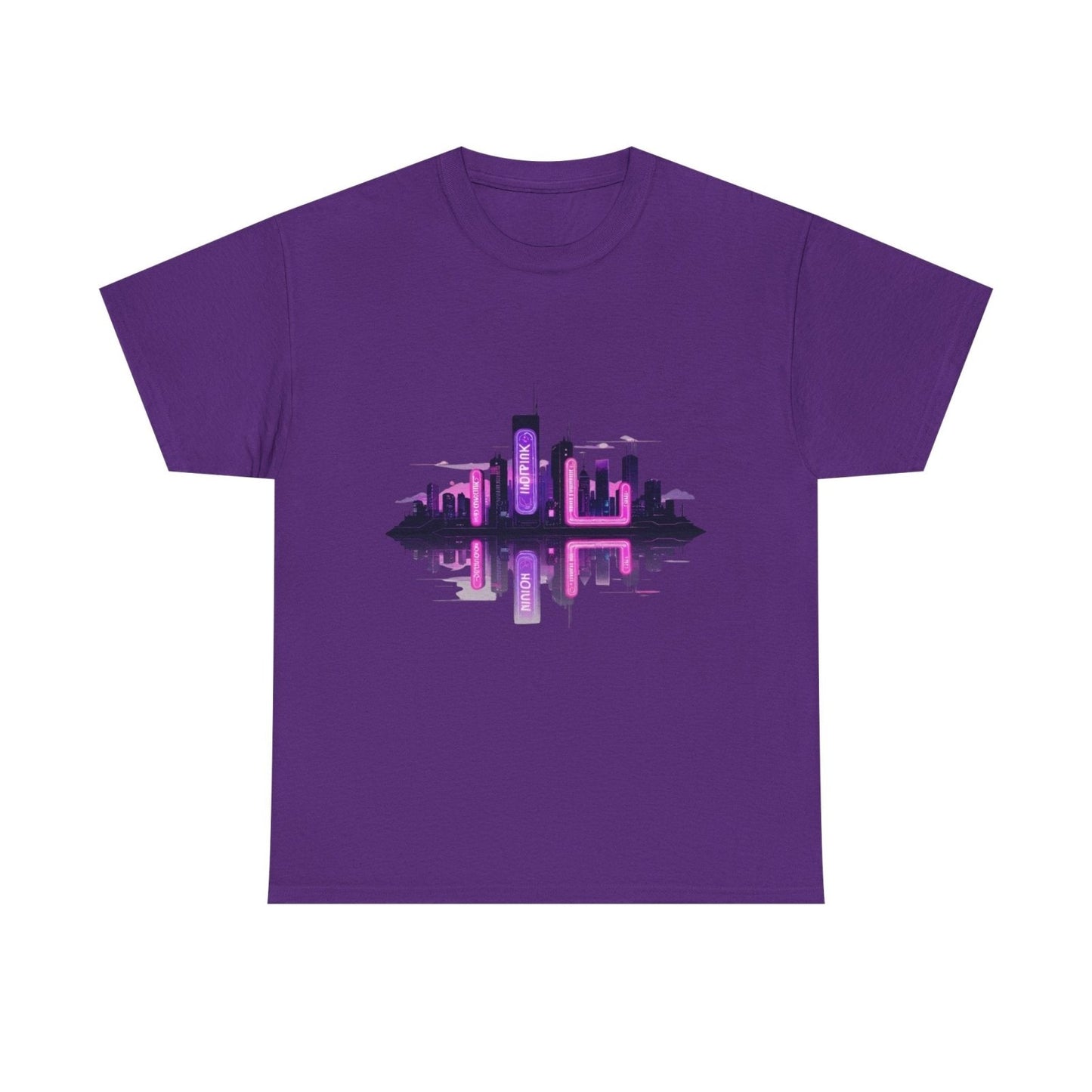 Neon City Reflection Unisex Graphic T-Shirt - AestheticCrateT-Shirt