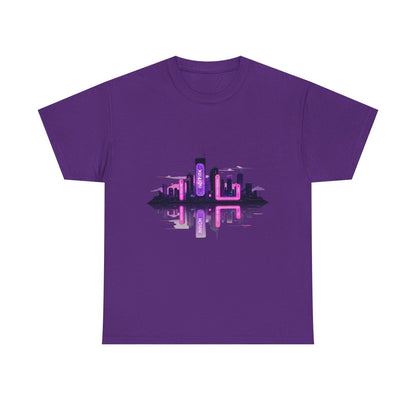 Neon City Reflection Unisex Graphic T-Shirt - AestheticCrateT-Shirt