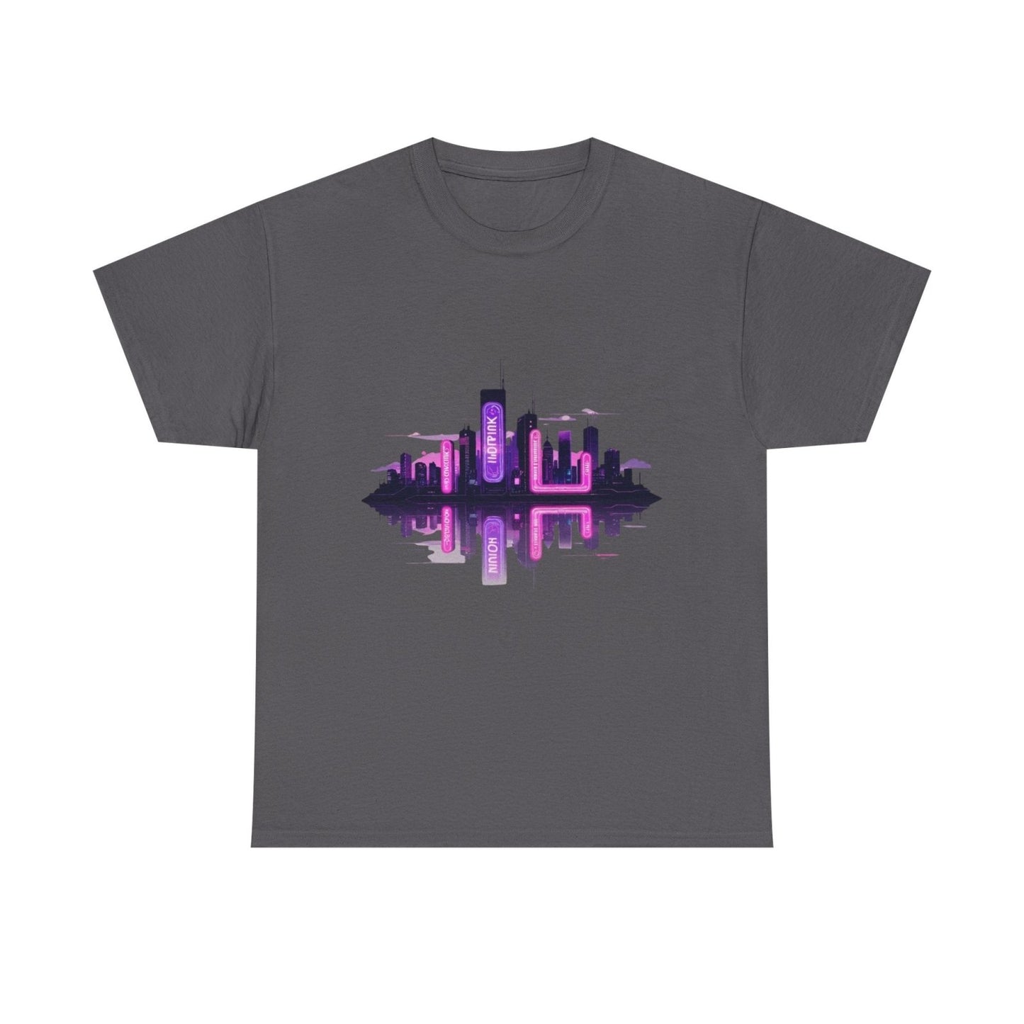 Neon City Reflection Unisex Graphic T-Shirt - AestheticCrateT-Shirt