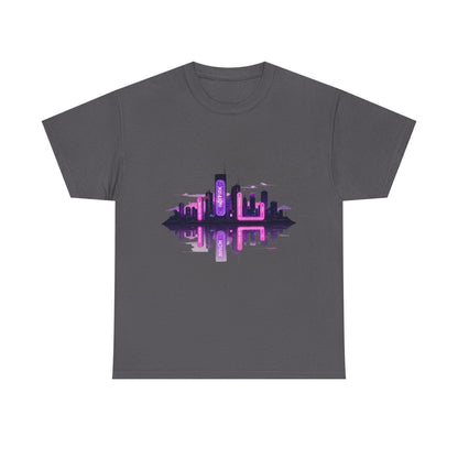 Neon City Reflection Unisex Graphic T-Shirt - AestheticCrateT-Shirt