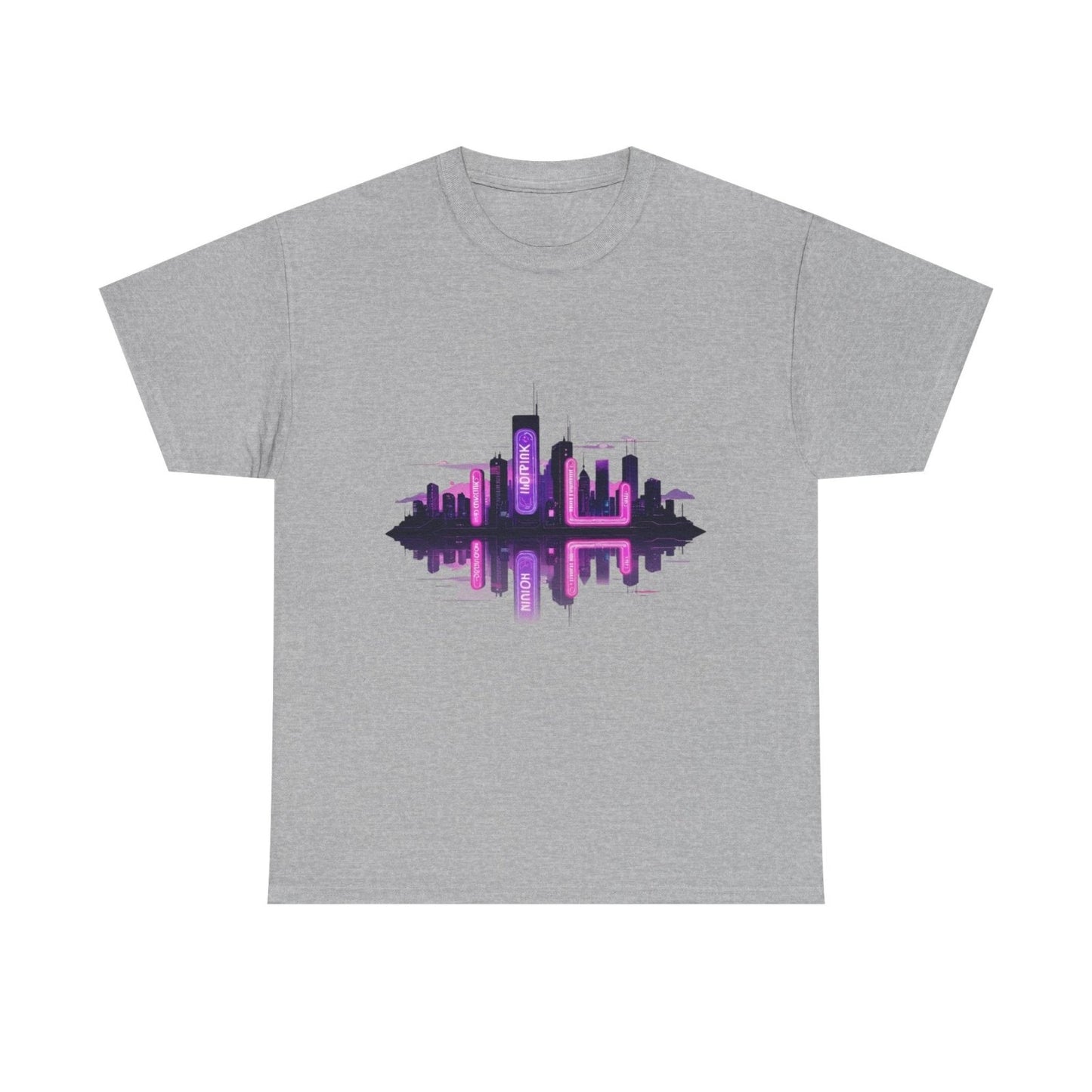 Neon City Reflection Unisex Graphic T-Shirt - AestheticCrateT-Shirt