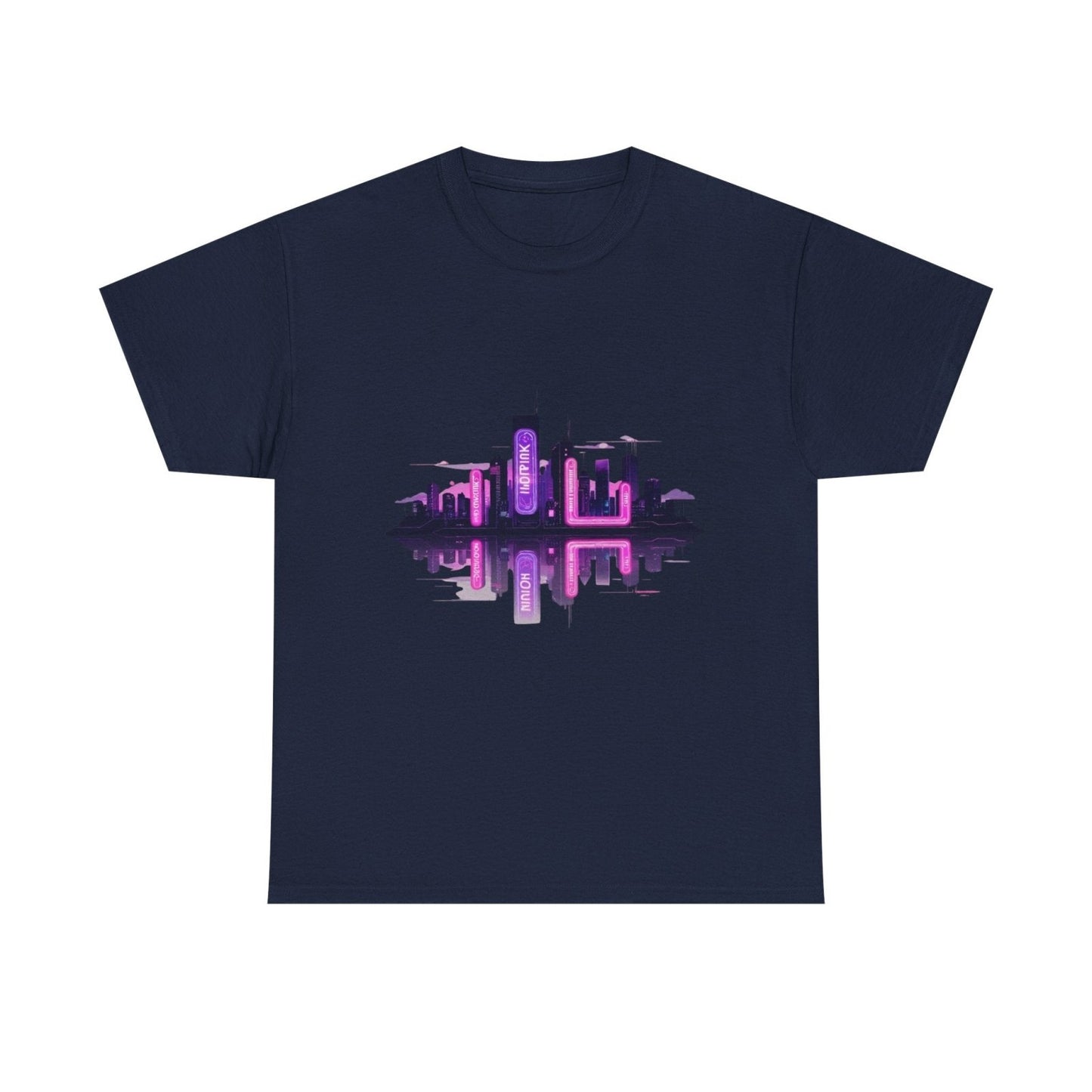 Neon City Reflection Unisex Graphic T-Shirt - AestheticCrateT-Shirt
