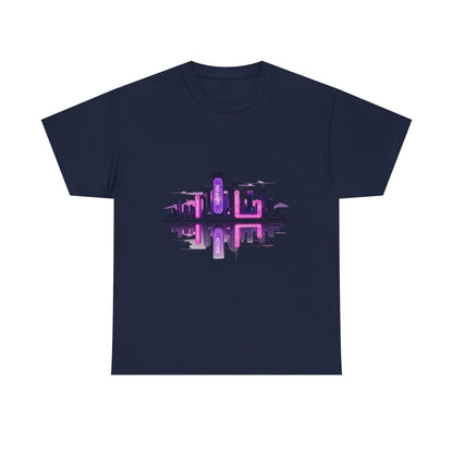 Neon City Reflection Unisex Graphic T-Shirt - AestheticCrateT-Shirt