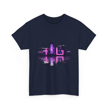 Neon City Reflection Unisex Graphic T-Shirt - AestheticCrateT-Shirt