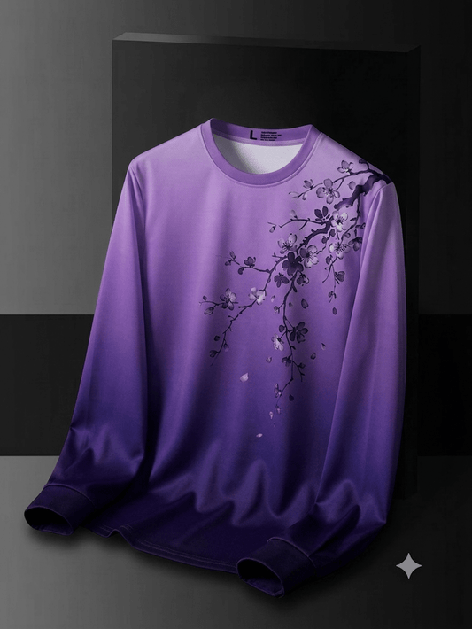 Purple Ombre Long Sleeve Shirt - AestheticCrateAll Over Prints