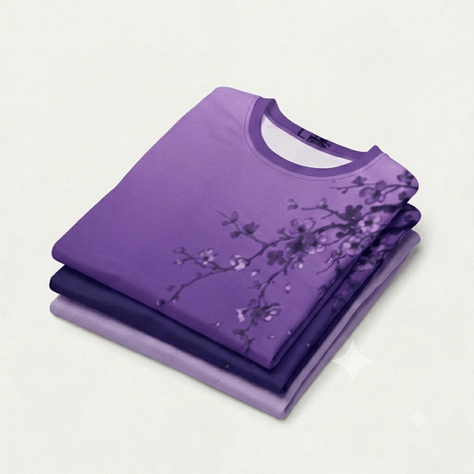 Purple Ombre Long Sleeve Shirt - AestheticCrateAll Over Prints
