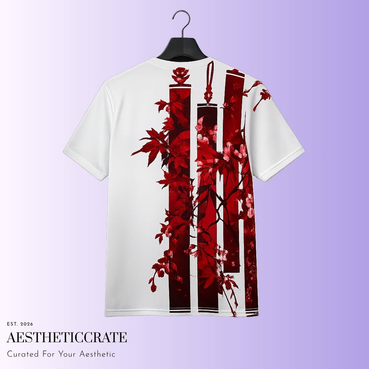 Red cherry Floral Tee - AestheticCrateAll Over Prints