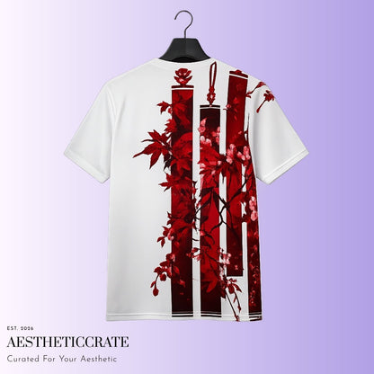 Red cherry Floral Tee - AestheticCrateAll Over Prints