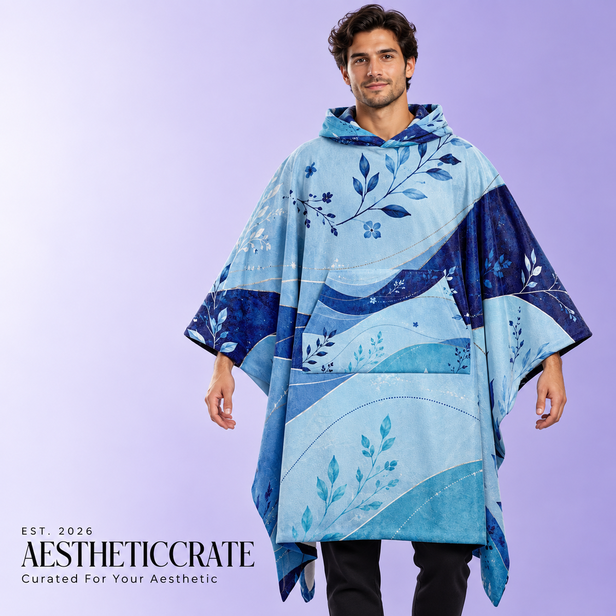 Blue Tide Blanket Poncho
