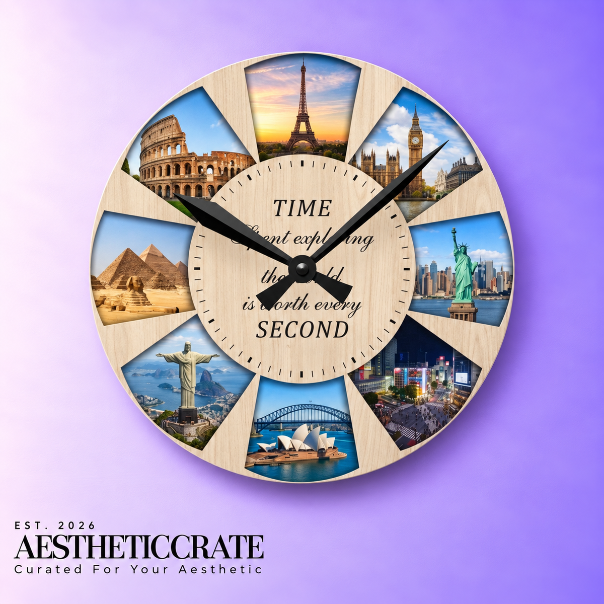World Landmarks Wall Clock