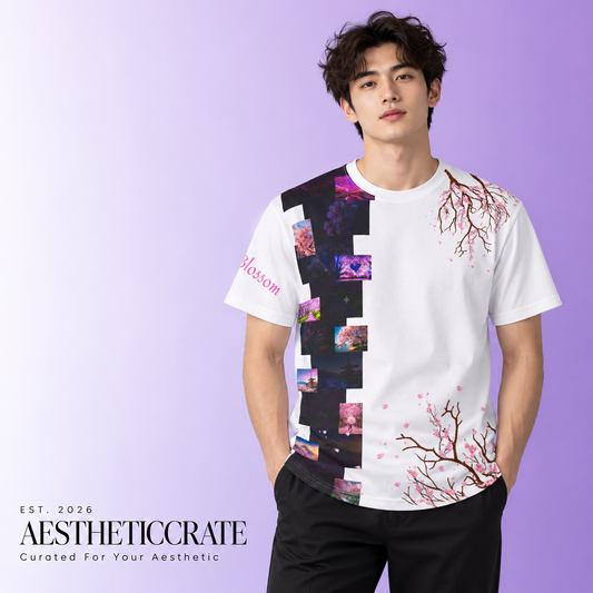 Cherry Blossom Split-Panel Tee