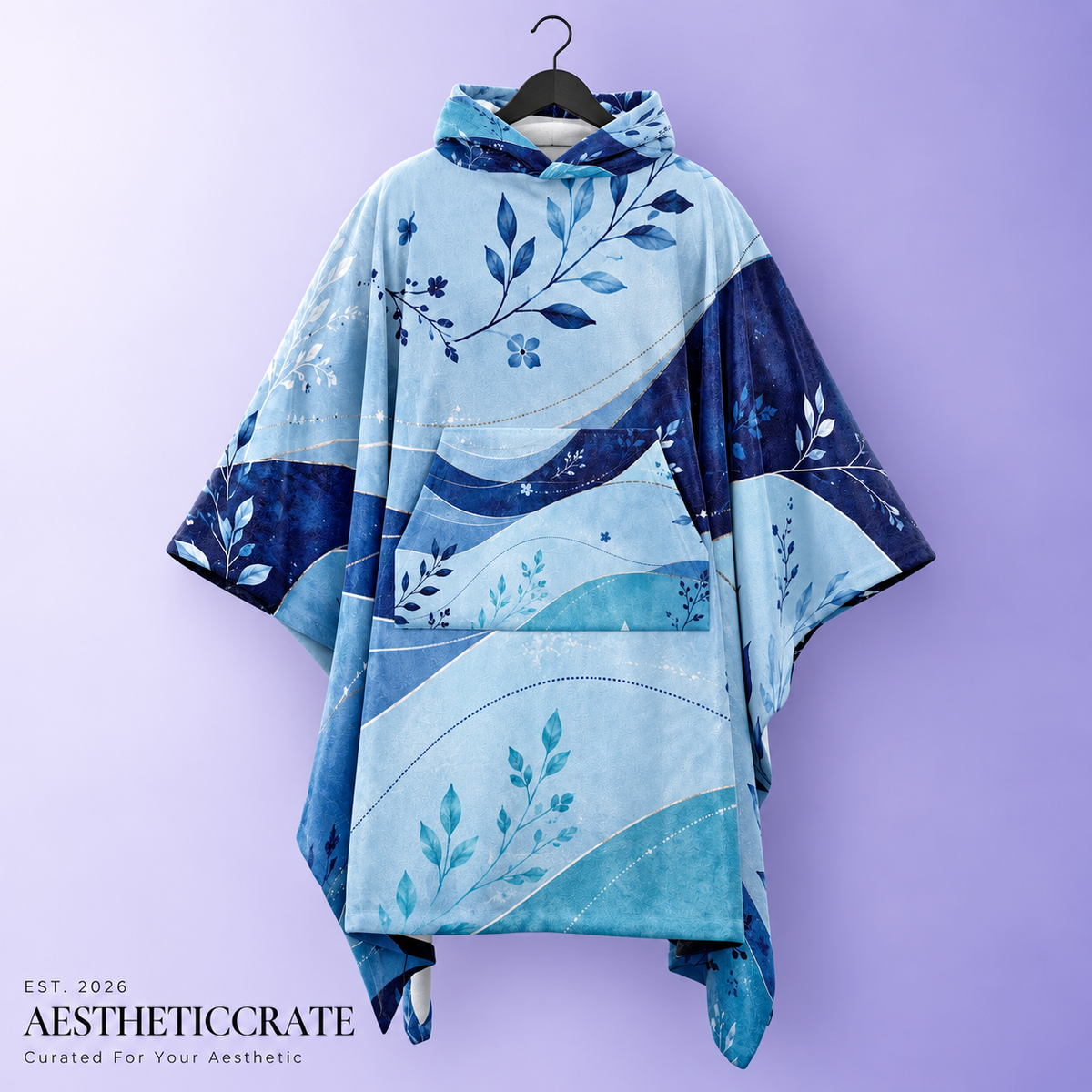 Blue Tide Blanket Poncho