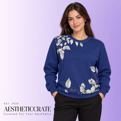 Floral Navy Sweatshirt