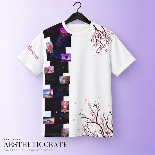 Cherry Blossom Split-Panel Tee