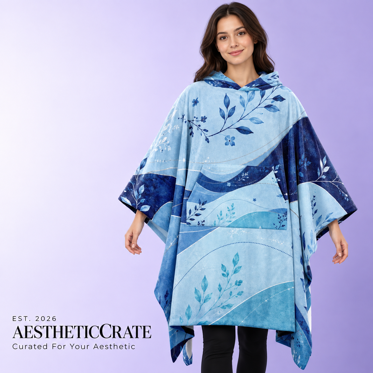 Blue Tide Blanket Poncho