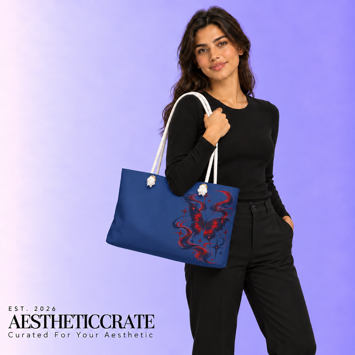 Copy of Puple Butterfly Weekender Bag.