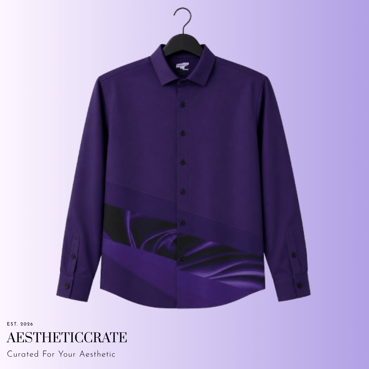 Violet Vibe Shirt. - AestheticCrateLong Sleeve Button Down Shirt - AOP