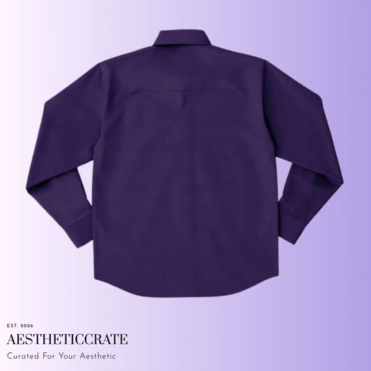 Violet Vibe Shirt. - AestheticCrateLong Sleeve Button Down Shirt - AOP